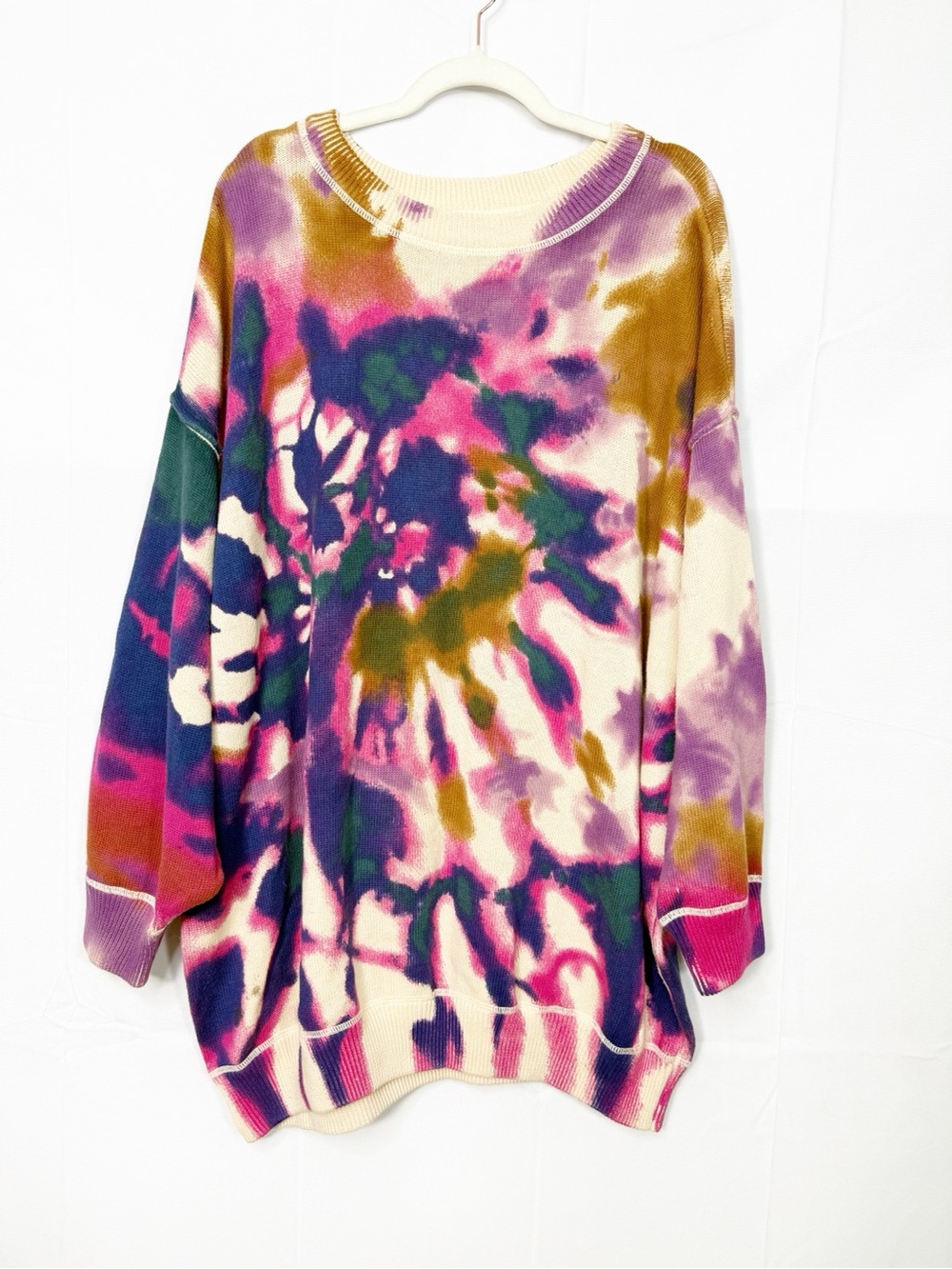 Natural Life Taylor Oversized Cotton Sweater - Sunrise Tie-Dye Crewneck - Picture 2 of 13